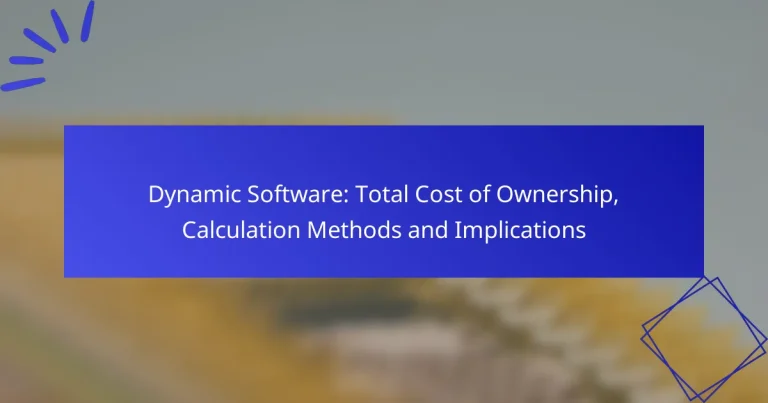 Dynamic Software: Total Cost of Ownership, Calculation Methods and Implications