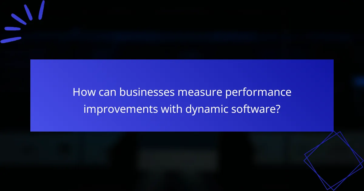 How can businesses measure performance improvements with dynamic software?