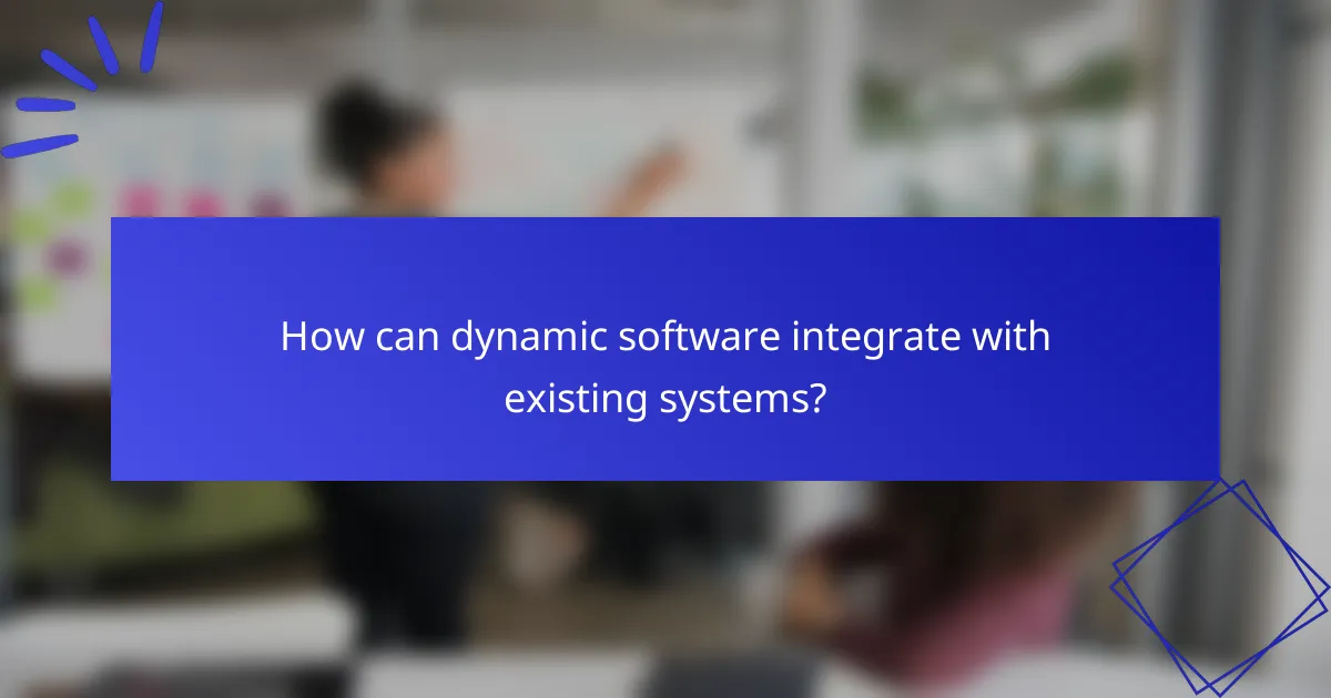 How can dynamic software integrate with existing systems?