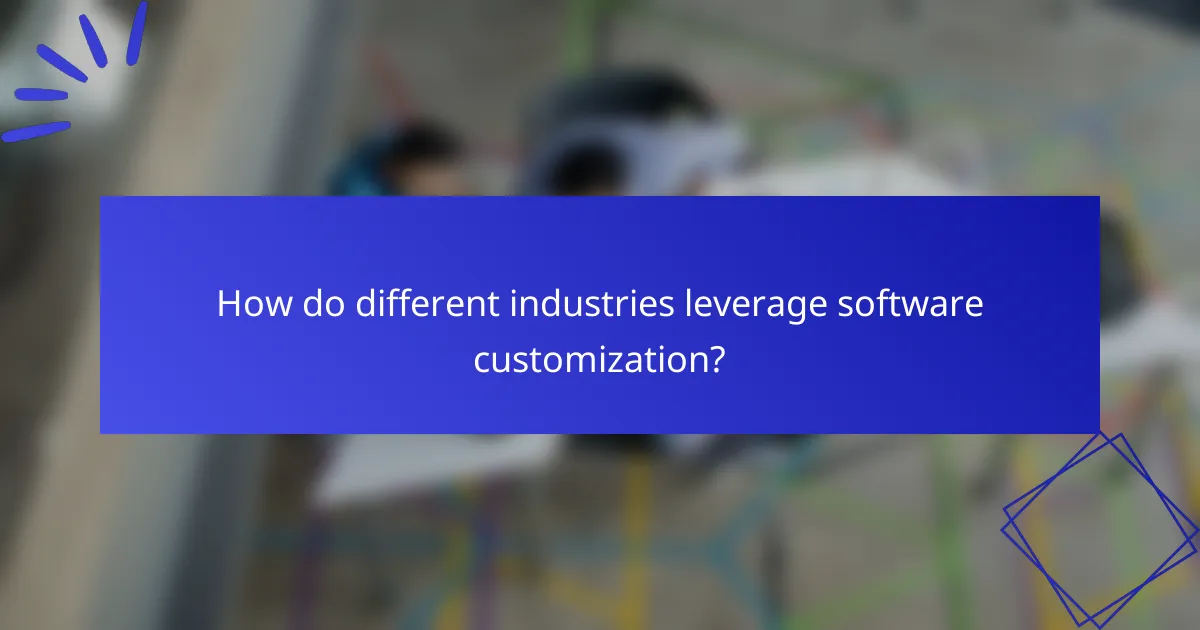 How do different industries leverage software customization?