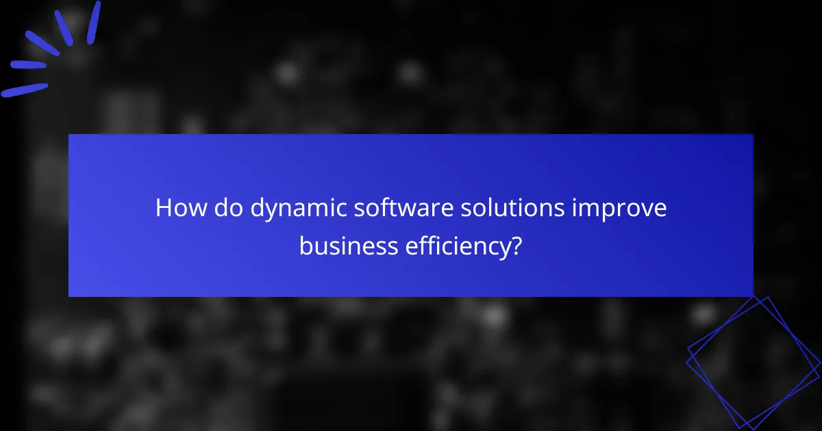 How do dynamic software solutions improve business efficiency?