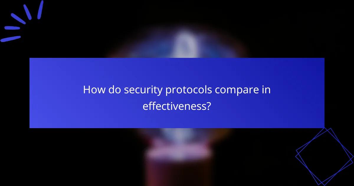 How do security protocols compare in effectiveness?