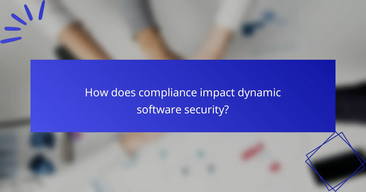 How does compliance impact dynamic software security?