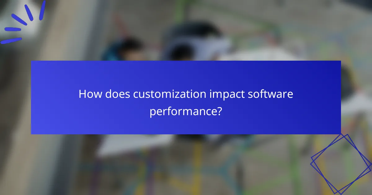 How does customization impact software performance?