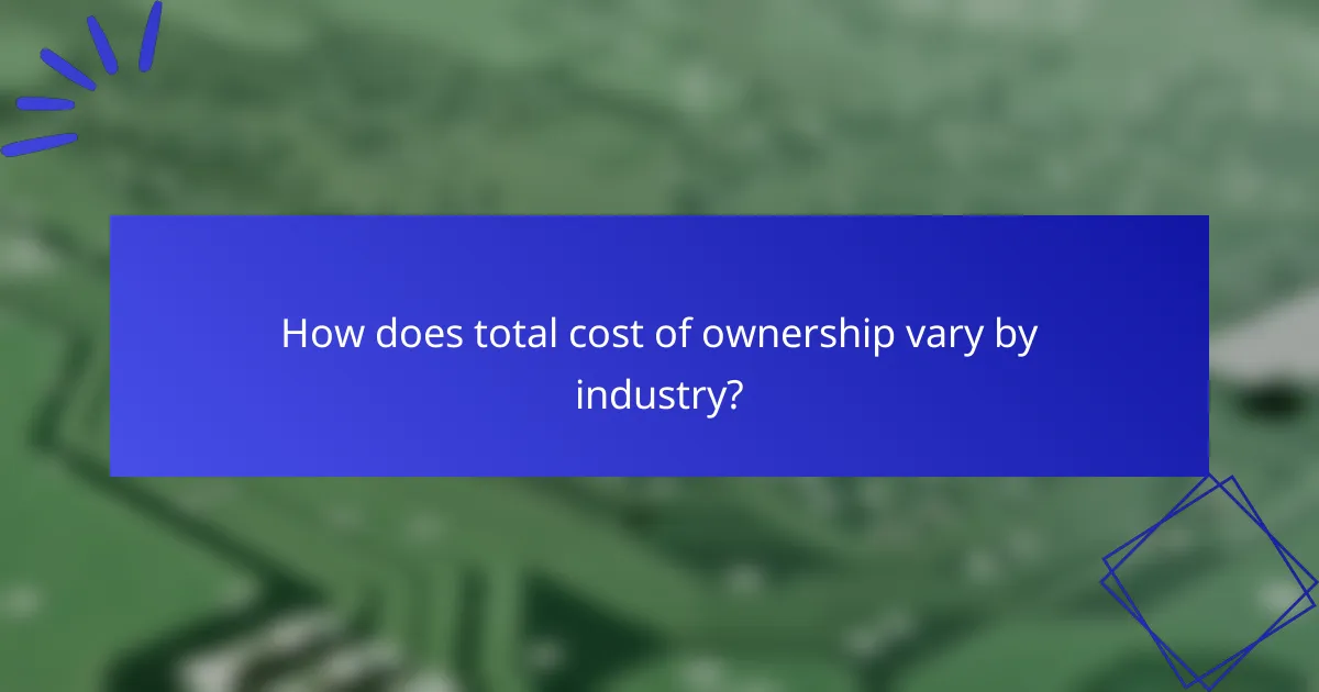How does total cost of ownership vary by industry?
