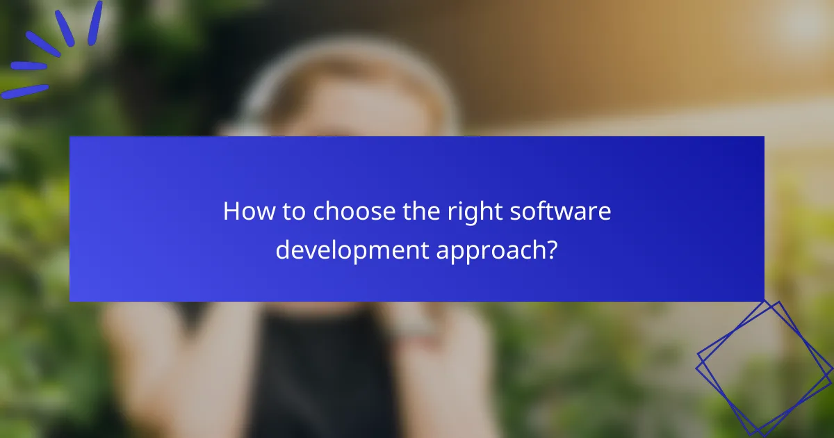 How to choose the right software development approach?