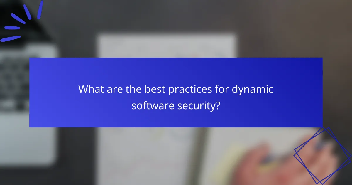 What are the best practices for dynamic software security?