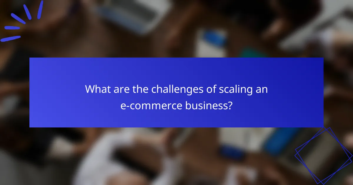 What are the challenges of scaling an e-commerce business?