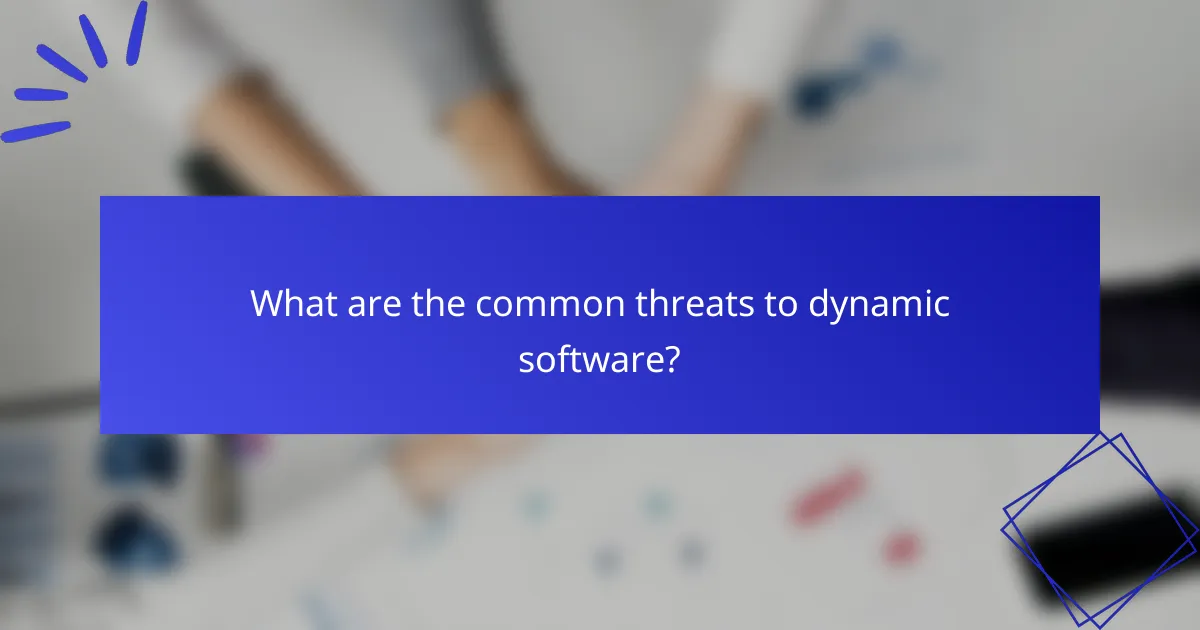 What are the common threats to dynamic software?