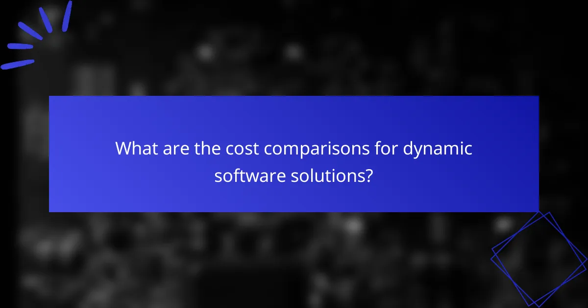 What are the cost comparisons for dynamic software solutions?