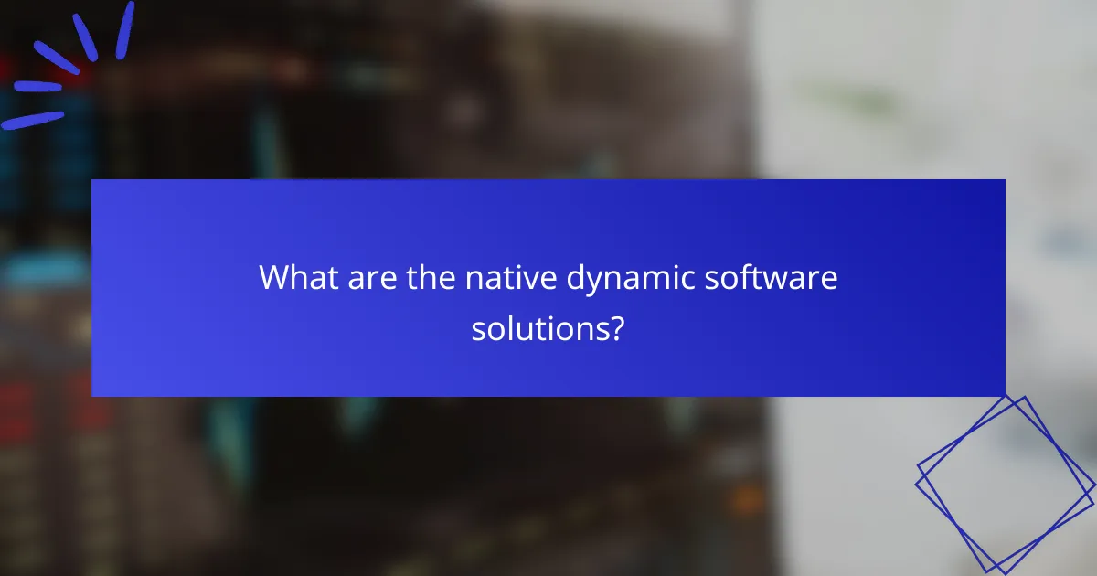 What are the native dynamic software solutions?