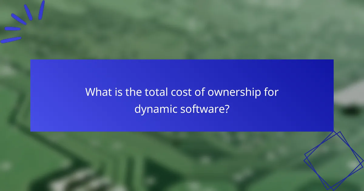 What is the total cost of ownership for dynamic software?